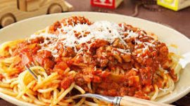 Spagetti with meat souce