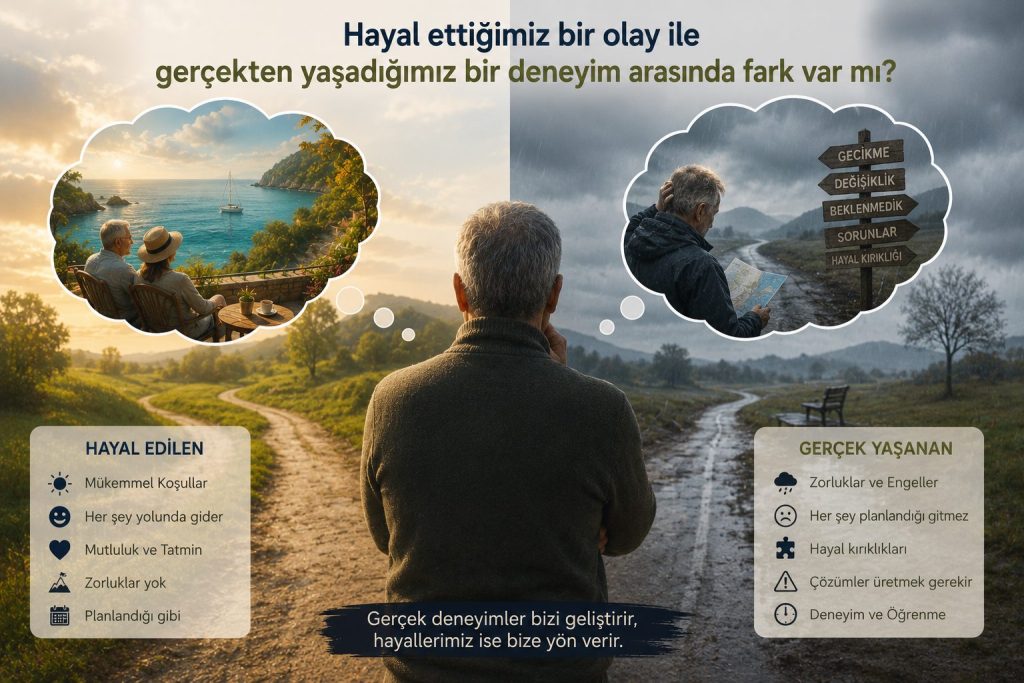 Zihnimiz ve Hayal ettiğimiz bir olay ile gerçekten yaşadığımız bir deneyim arasında büyük bir fark